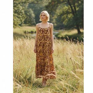 Souer Prodisa Maxi Dress XS Brown Yellow NEW